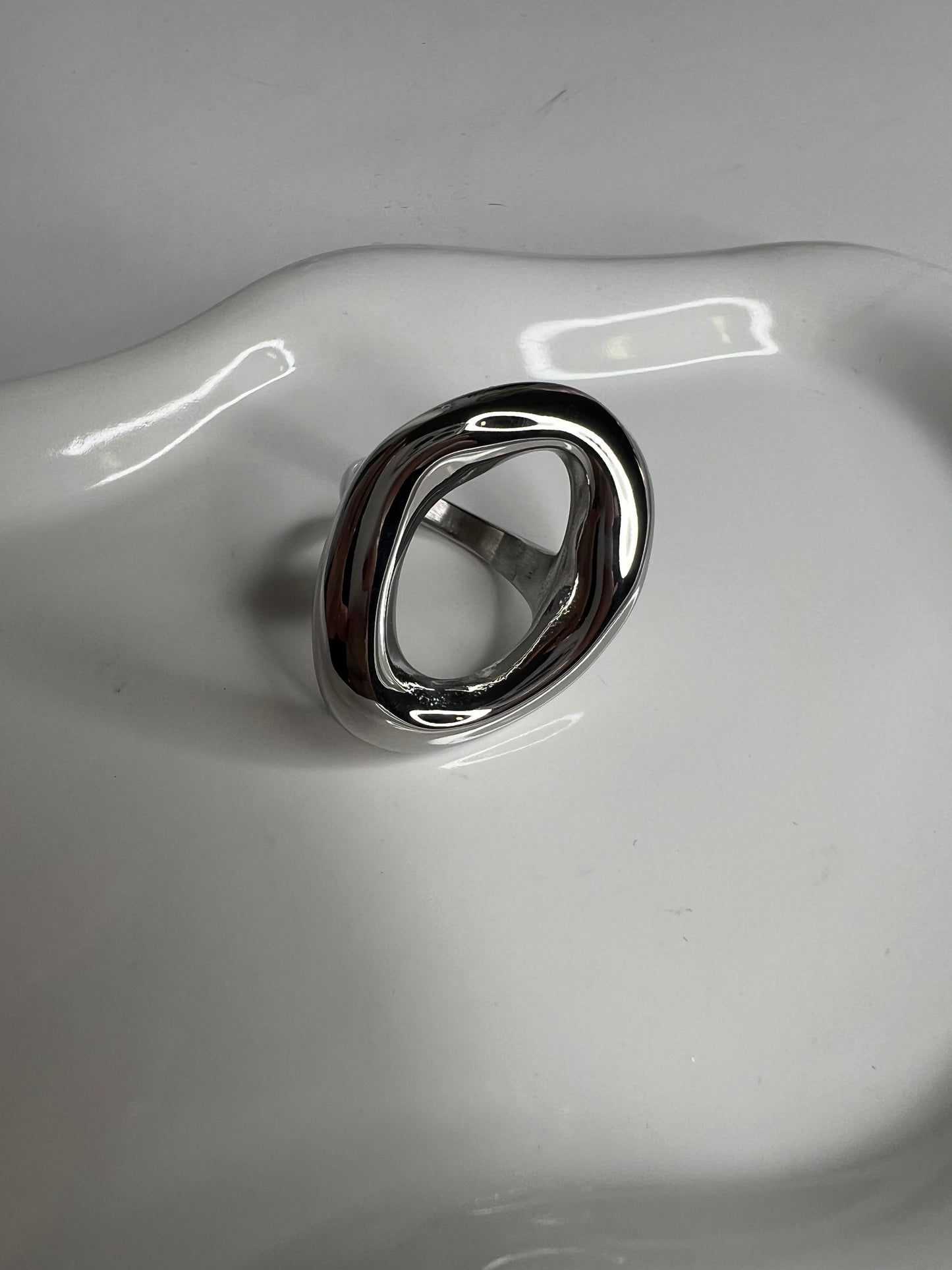 Anillo plateado Donut