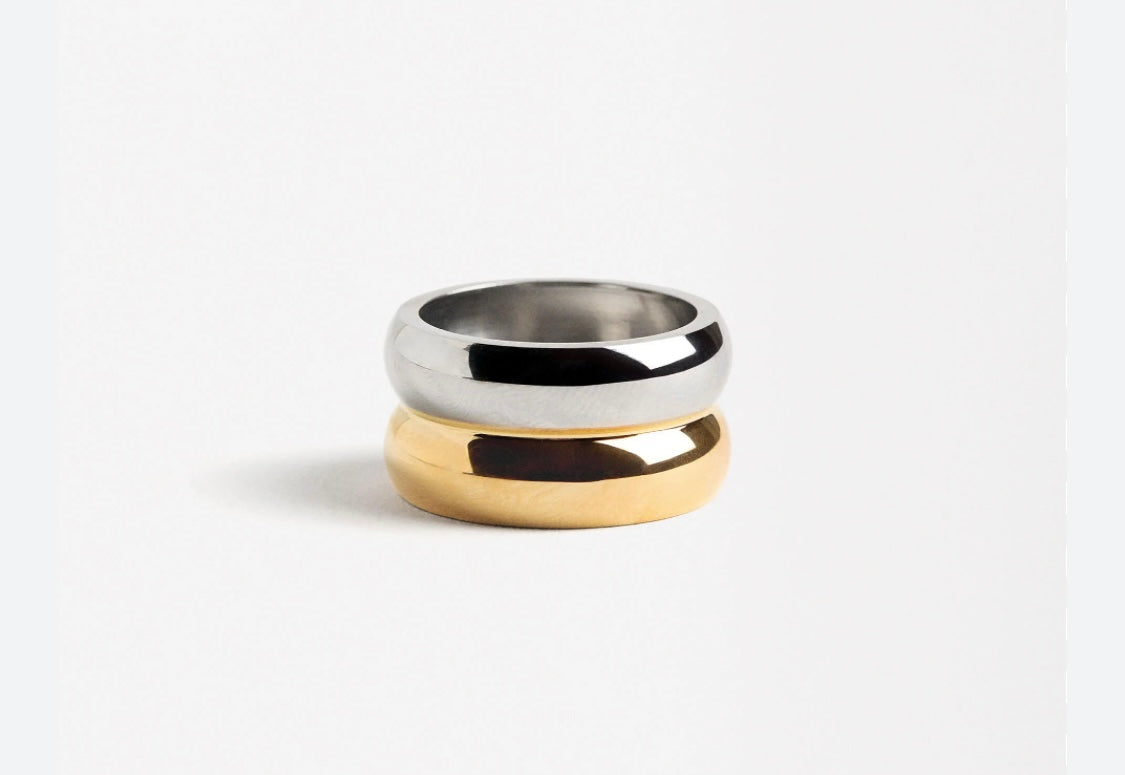 Anillo doble bicolor