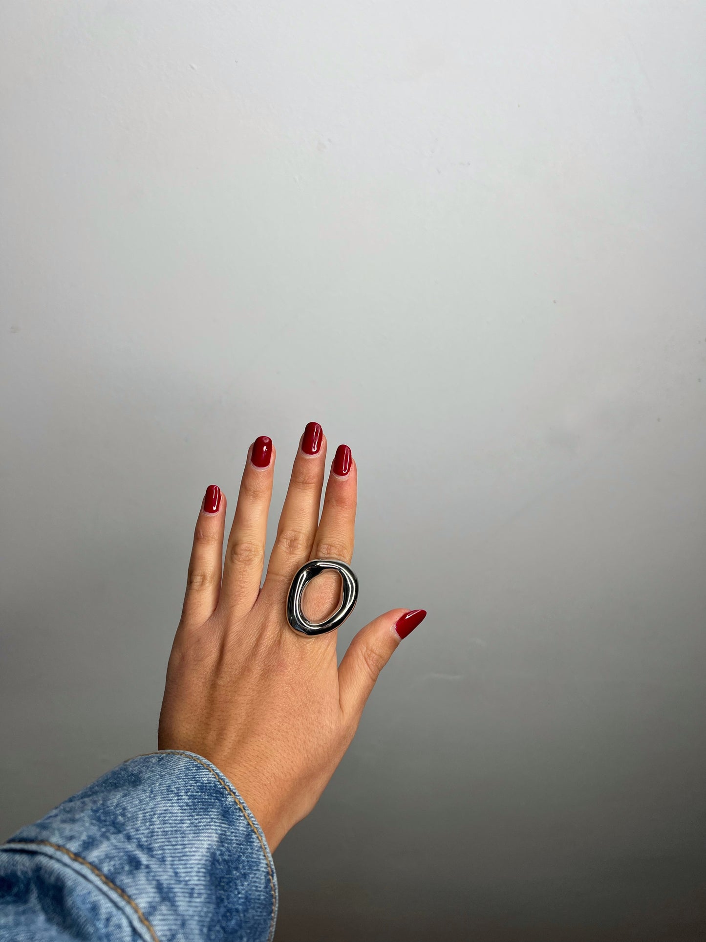 Anillo plateado Donut